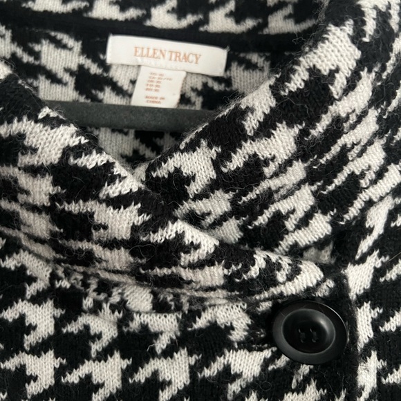 Ellen Tracy Houndstooth Cowl Neck Jacket - Picture 3 of 5